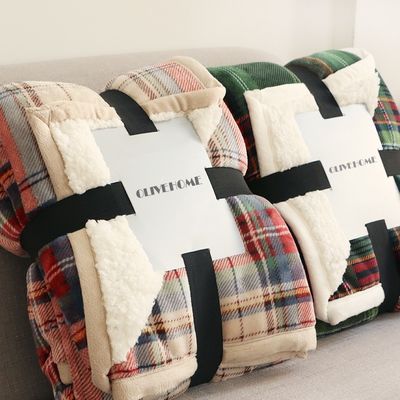 Sofá de placas personalizado popular flanel sherpa lana lanzar manta para los altos estándares