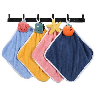 Toallas de mano de terciopelo de coral multicolor de 25*25cm para toallas de cocina suaves y absorbentes