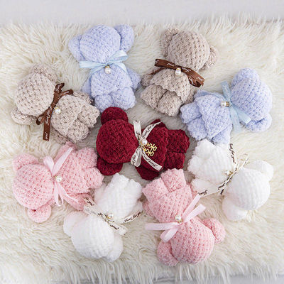 Toalla de oso de piña color personalizado coral lana de mano toalla para todas las edades regalo de aniversario