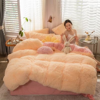 100% de poliéster de otoño e invierno Mink Velvet 4 piezas para ropa de cama acogedora