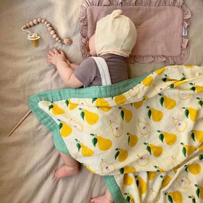 Estilo de patrón Bebé Bambú algodón gasa baño colcha de recién nacidos para clase A ropa de cama de cuna