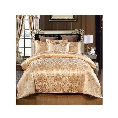 Impresión de pantalla rotativa de estilo europeo Set de ropa de cama de satén 3 4 6 7 piezas de hoja de algodón Casilla de almohada tapa de edredón