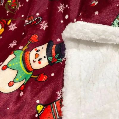 Blanco de peluche Sherpa de doble capa para regalos personalizados de Navidad