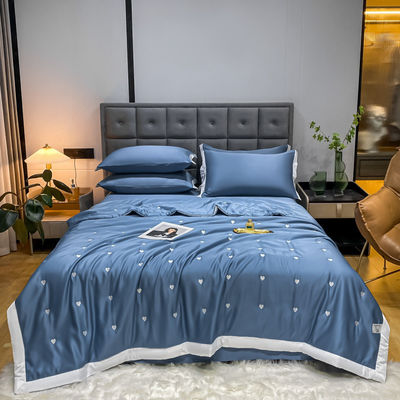 Hospital tamaño personalizado Tencel bordado de cuatro piezas para refrescar las noches de verano