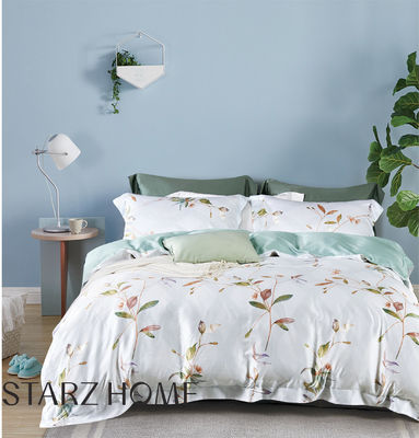 Conjunto de ropa de cama de edredón de diseño con patrón sólido y número de hilos de 300 tc