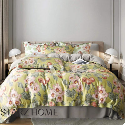 Conjunto de ropa de cama de edredón de diseño con patrón sólido y número de hilos de 300 tc