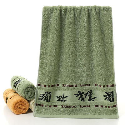 Logotipo personalizado Toalla de fibra de bambú Jacquard suave y absorbente para limpieza doméstica