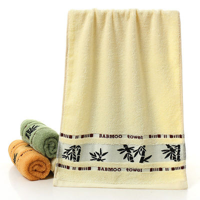 Logotipo personalizado Toalla de fibra de bambú Jacquard suave y absorbente para limpieza doméstica