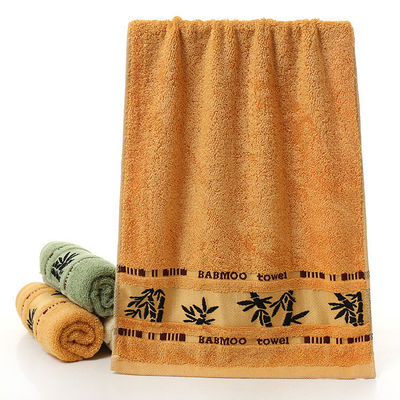 Logotipo personalizado Toalla de fibra de bambú Jacquard suave y absorbente para limpieza doméstica