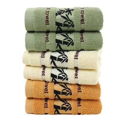 Logotipo personalizado Toalla de fibra de bambú Jacquard suave y absorbente para limpieza doméstica
