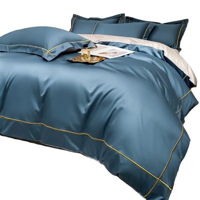 Casa 200-Cuenta Tencel bordado de hielo de doble cara hojas de seda y seda lisa de cama de manta desnuda