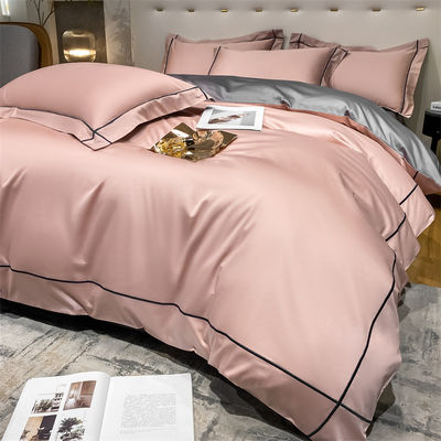 Casa 200-Cuenta Tencel bordado de hielo de doble cara hojas de seda y seda lisa de cama de manta desnuda