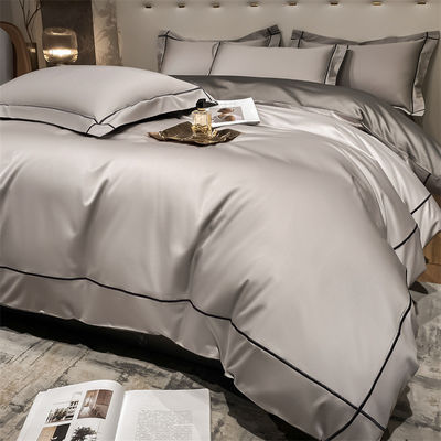 Casa 200-Cuenta Tencel bordado de hielo de doble cara hojas de seda y seda lisa de cama de manta desnuda