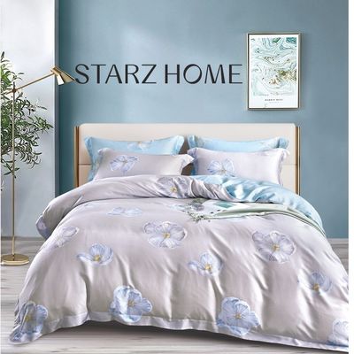 Inicio Personalizar Impresión Queen King Size Set de ropa de cama de algodón con plantas Flores y plantas