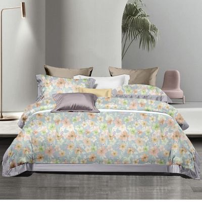 Inicio Personalizar Impresión Queen King Size Set de ropa de cama de algodón con plantas Flores y plantas