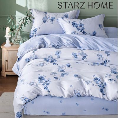 Inicio Personalizar Impresión Queen King Size Set de ropa de cama de algodón con plantas Flores y plantas