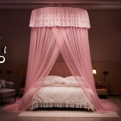 300tc Cuenta de hilos Hermosa red de mosquitos con cúpula de encaje para diseños personalizados de ropa de cama