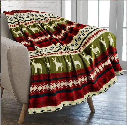 Super suave tamaño personalizado de franela lanzar manta en estilo navideño decoraciones impresas