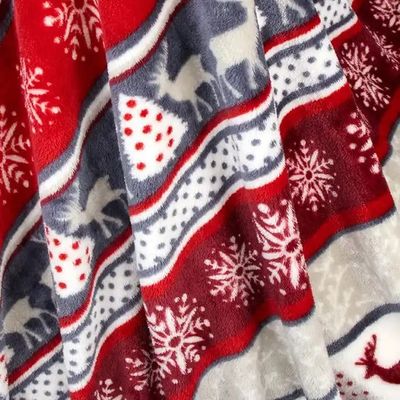 Super suave tamaño personalizado de franela lanzar manta en estilo navideño decoraciones impresas