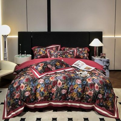 Temporada de verano Set de cuatro piezas 100% algodón de hoja larga Impresión digital Diseños personalizados