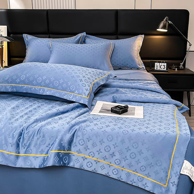 Confortable y transpirable 200TC Satin Jacquard Set de colcha para noches de verano frescas