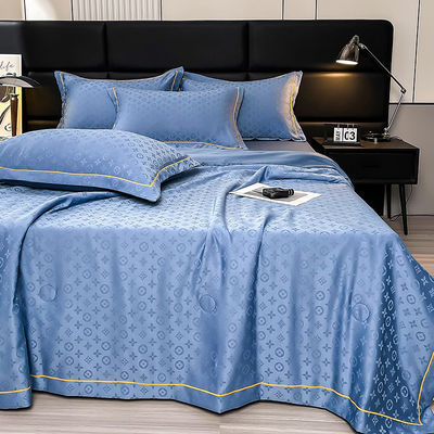 Confortable y transpirable 200TC Satin Jacquard Set de colcha para noches de verano frescas