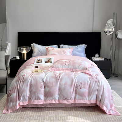 Diseños aleatorios sólidos colchas ropa de cama de lujo conjunto con bordados de seda de algodón lavado