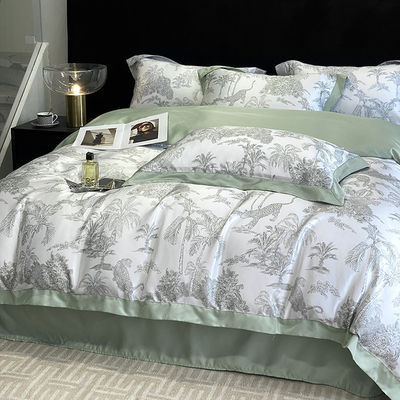 Diseños aleatorios sólidos colchas ropa de cama de lujo conjunto con bordados de seda de algodón lavado