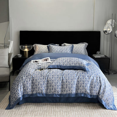 Diseños aleatorios sólidos colchas ropa de cama de lujo conjunto con bordados de seda de algodón lavado