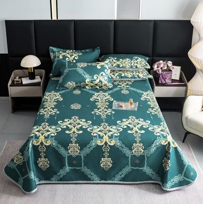 Tipo de ropa de cama de bodas moderna de 2024 boda Kit de cuatro piezas Set de esterilla de seda de hielo