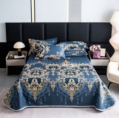 Tipo de ropa de cama de bodas moderna de 2024 boda Kit de cuatro piezas Set de esterilla de seda de hielo