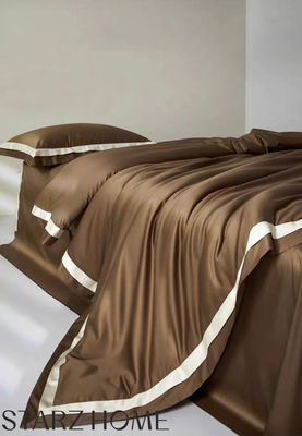 Set de ropa de cama de algodón 100% de tamaño personalizado cubierta de edredón y sábanas para hoteles de lujo de 5 estrellas