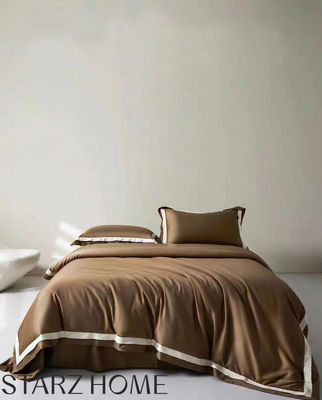 Set de ropa de cama de algodón 100% de tamaño personalizado cubierta de edredón y sábanas para hoteles de lujo de 5 estrellas