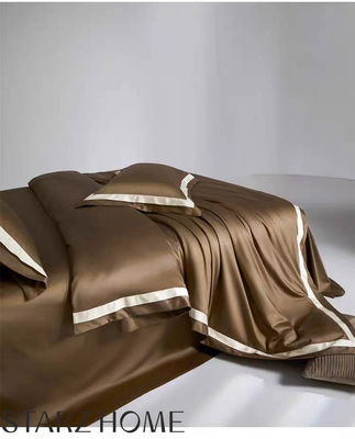 Set de ropa de cama de algodón 100% de tamaño personalizado cubierta de edredón y sábanas para hoteles de lujo de 5 estrellas