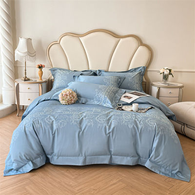 200TC Embroidery de seda de algodón lavado 4 piezas Set de ropa de cama King tamaño con número de hilos 200TC