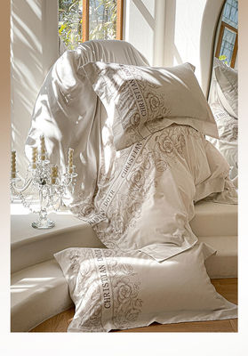 200TC Embroidery de seda de algodón lavado 4 piezas Set de ropa de cama King tamaño con número de hilos 200TC