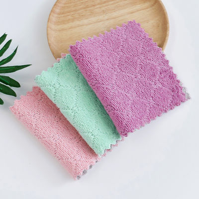 Paño de limpieza de cocina de uso diario con absorción de agua de doble cara y patrón de onda