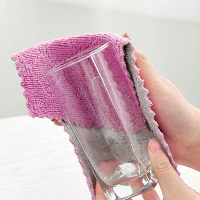 Paño de limpieza de cocina de uso diario con absorción de agua de doble cara y patrón de onda