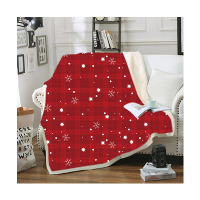 Navidad personalizada impresa sherpa lanzar suave acogedor de peluche de lana mantas para la ropa de cama