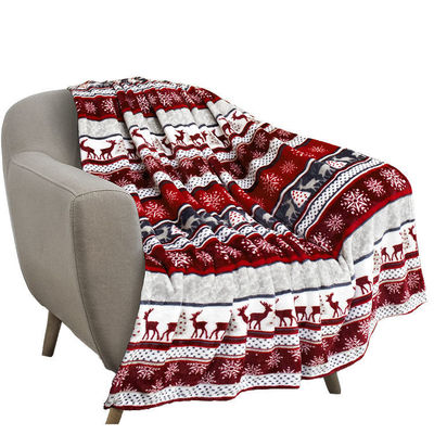 Super suave tejido estilo navideño personalizado de vacaciones Decoraciones impresas Blanco de lanzamiento de franela