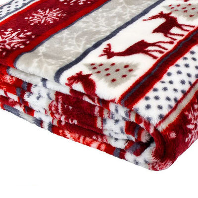 Super suave tejido estilo navideño personalizado de vacaciones Decoraciones impresas Blanco de lanzamiento de franela