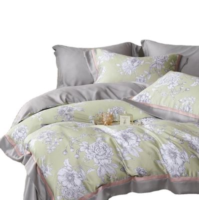 Conjunto de hojas de algodón 100% impresa Conjunto de ropa de cama para el hogar