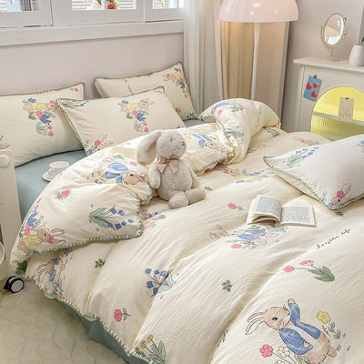 Calidad de color Grado 4 Conjuntos de ropa de cama de diseño para sábanas de tamaño King y conjuntos de edredones