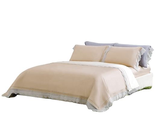 3-4 kg de lujo de seda de satén ropa de cama de hotel Conjunto con hermoso patrón de Jacquard exquisito