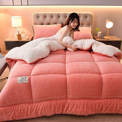 Oeko-Tex Certificado rosa claro Consolador sólido conjunto para adolescentes cama doble Diseño de punto