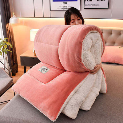 Oeko-Tex Certificado rosa claro Consolador sólido conjunto para adolescentes cama doble Diseño de punto