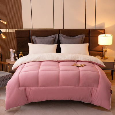 Oeko-Tex Certificado rosa claro Consolador sólido conjunto para adolescentes cama doble Diseño de punto