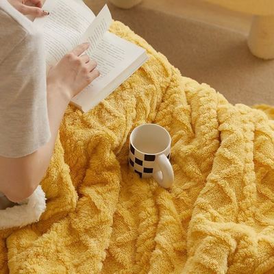Cubierta de color sólido súper suave gruesa de franela Sherpa de lana para su cliente