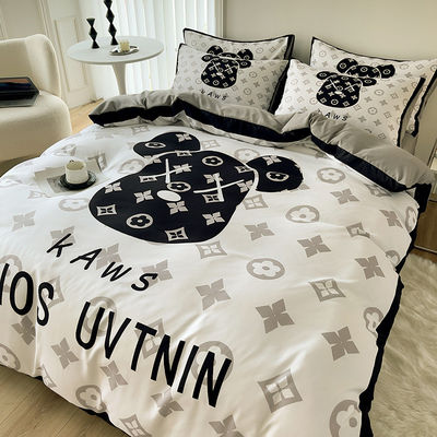 King Size Set de ropa de cama 100% poliéster 3D Impreso Capa de cama de lujo sábanas de cama estilo moderno