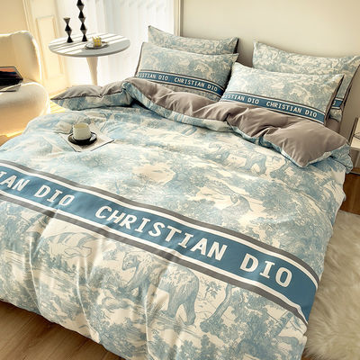 King Size Set de ropa de cama 100% poliéster 3D Impreso Capa de cama de lujo sábanas de cama estilo moderno